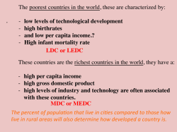 LDC or LEDC The poorest countries in the world, these are