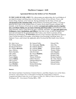 Mayflower Compact : 1620 Agreement Between the