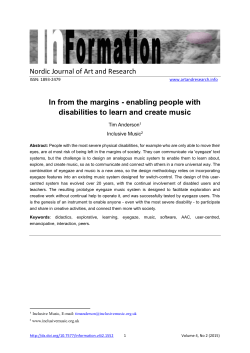 Nordic Journal of Art and Research In from the margins