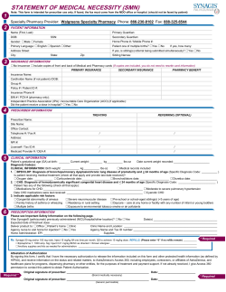 Statement Of Medical Necessity