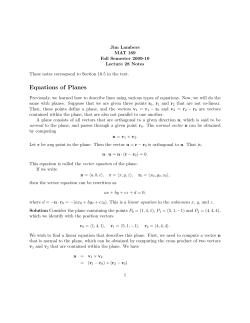 Equations of Planes