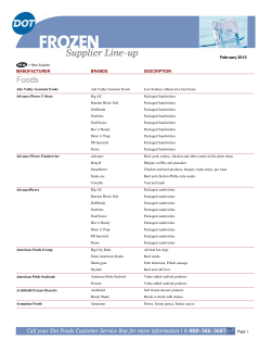 Frozen Supplier Lineup