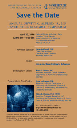 annual dewitt c. alfr ed, jr., md psychiatric r esearch symposium