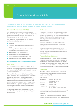 Financial Services Guide - Financial Planning Matters