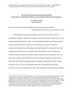 On Europe`s functional constitutionalism Towards a - ECSA-C