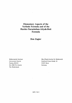 Elementary Aspects of the Verlinde Formula and of the Harder