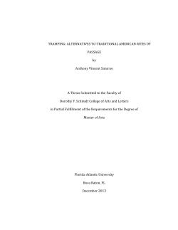 Tramping: alternatives to traditional American rites of passage