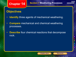 Section 1 Weathering Processes Chapter 14
