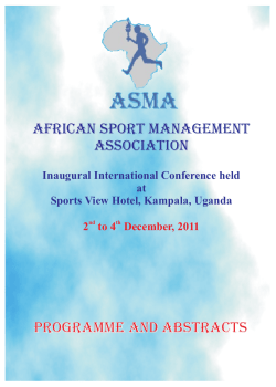 african sport management association programme and abstracts