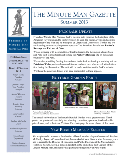 Summer 2013 - Friends of Minute Man National Park