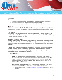 OneVote Lesson Plan Part 5: Choose your
