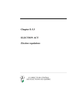 Quebec election act - Directeur général des élections