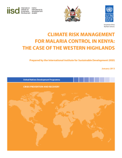 Climate Risk Management for Malaria Control in Kenya: the case of