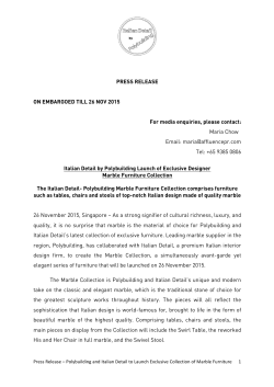 Press Release - Polybuilding and Italian Detail to Launch Exclusive