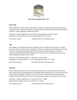 Extra-Curricular Options 2016 - Montessori School of Charlottetown