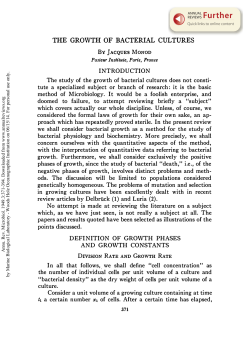 The Growth of Bacterial Cultures