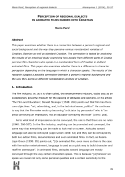 35 PERCEPTION OF REGIONAL DIALECTS IN ANIMATED