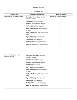 Mentor Text List Kindergarten