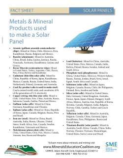 Solar Panel Fact Sheet - Minerals Education Coalition