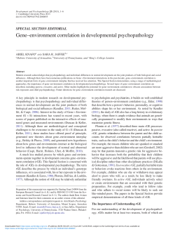 Gene&ndash;environment correlation in developmental psychopathology