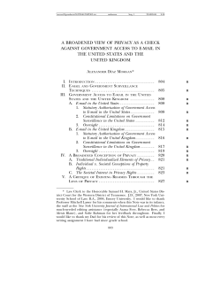 a broadened view of privacy as a check against government access