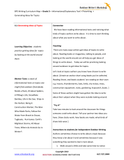 BPS Writing Curriculum Map > Grade 3 > Informational/Explanatory
