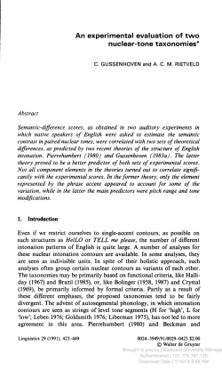 An experimental evaluation of two nuclear-tone