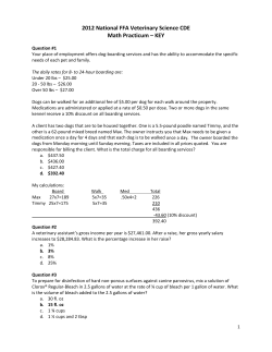 2012 National FFA Veterinary Science CDE Math Practicum &ndash; KEY