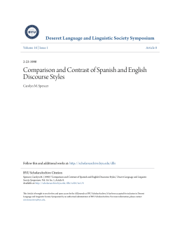 Comparison and Contrast of Spanish and English Discourse Styles