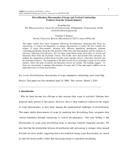 Diversification, Diseconomies of Scope and Vertical Contracting