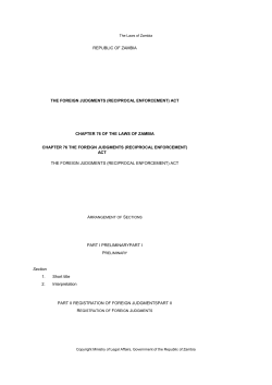 Foreign Judgements (Reciprocal Enforcement) Act