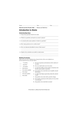 Atomic Structure Review Sheet
