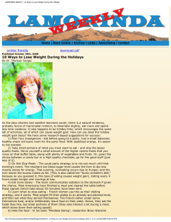 LAMORINDA WEEKLY | 10 Ways to Lose Weight During the Holidays