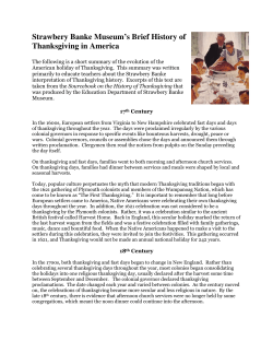 Thanksgiving History and FAQ`s