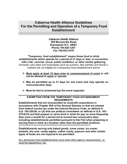 Cabarrus Health Alliance Guidelines For the Permitting and