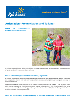 Articulation (Pronunciation and Talking)