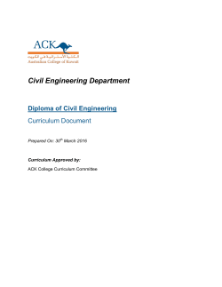 Civil Engineering Department Diploma of Civil Engineering