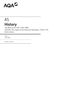 AS History Mark scheme Paper 2G June 2016