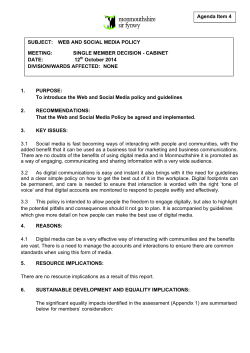 That the Web and Social Media Policy