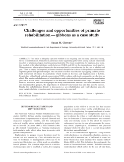 Challenges and opportunities of primate rehabilitation &mdash; gibbons as