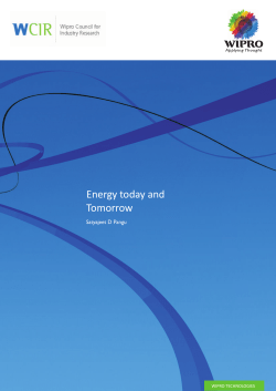 Energy today and Tomorrow