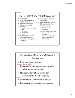 Pers. (Sales) Speech information Remember Monroe`s Motivated