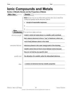 Ionic Compounds and Metals