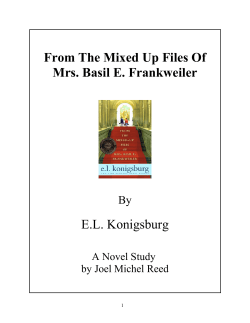 From The Mixed-Up Files of Mrs. Basil E. Frankweiler