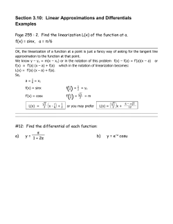 Linear Approximations and Differentials Examples