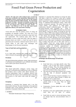 Fossil Fuel Green Power Production and Cogeneration