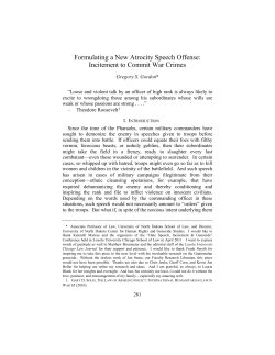 Formulating a New Atrocity Speech Offense