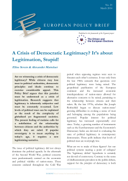 A Crisis of Democratic Legitimacy? It`s about Legitimation, Stupid!