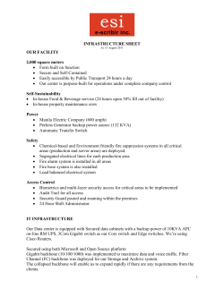 INFRASTRUCTURE SHEET OUR FACILITY 2,000 square meters