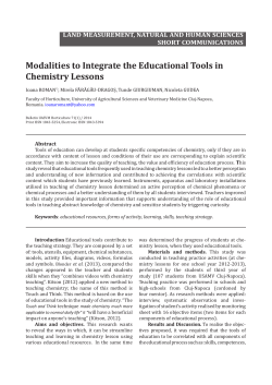 Modalities to Integrate the Educational Tools in Chemistry Lessons